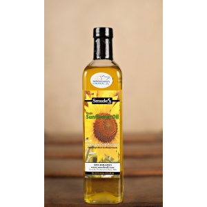 Smude Sunflower Oil - Glass Bottle Premium Cold Pressed Sunflower Oil